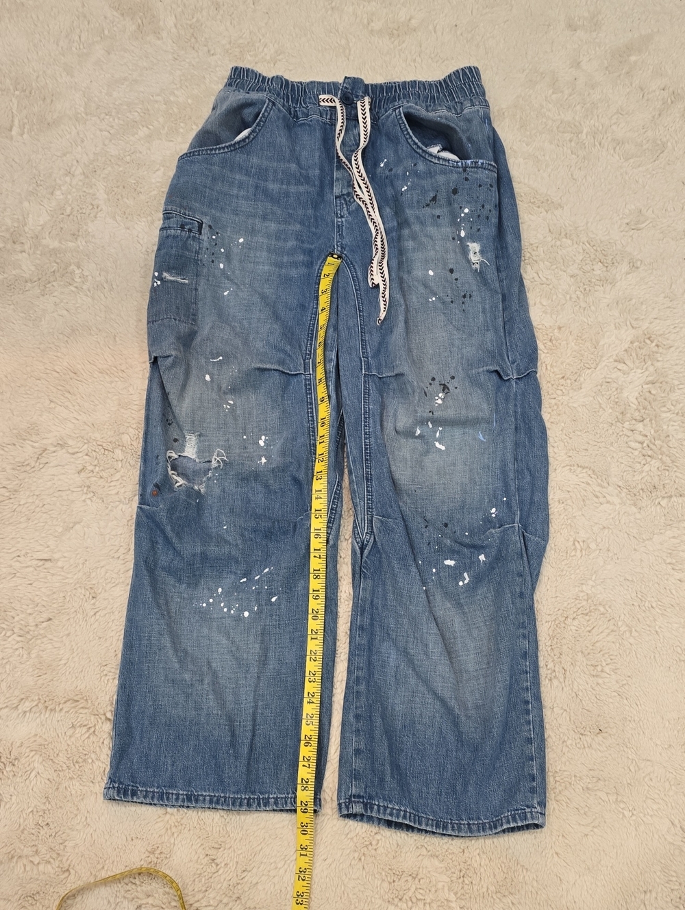 We The Free Men’s Relaxed Paint-Splatter Jeans - Blue - Picture 4 of 7
